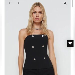 L’AGENCE Faye bustier top black sz 8 BNWT